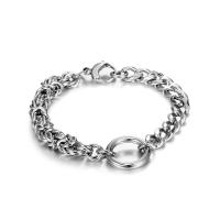 Titanium Steel Bracelet & Bangle titanium lobster clasp polished Unisex silver color Sold By PC