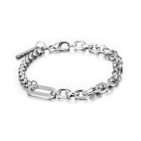 Titanium Steel Bracelet & Bangle titanium lobster clasp polished Unisex silver color Sold By PC