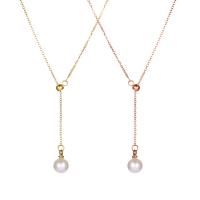 Collier d'acier titane, avec perle de plastique, Placage, pour femme, plus de couleurs à choisir, Longueur:Environ 60 cm, Vendu par PC