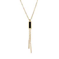 Titanstahl Halskette, plattiert, für Frau, goldfarben, 12.60x5mm, Länge:ca. 60 cm, verkauft von PC