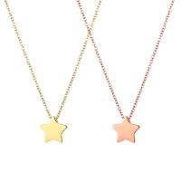 Titanium Steel Necklace, Star, plated, cross chain & for woman, more colors for choice, 9.50mm, Length:Approx 60 cm, Sold By PC