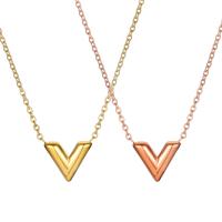 Titanium Steel Necklace Letter V plated cross chain & for woman Length Approx 60 cm Sold By PC