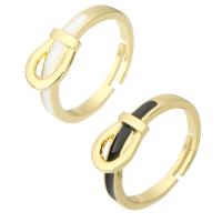 Ring Finger mosiądz, Platerowane w kolorze złota, biżuteria moda & dla kobiety & emalia, dostępnych więcej kolorów, 8mm, rozmiar:8, 10komputery/wiele, sprzedane przez wiele