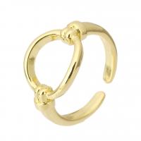 Mosiądz Mankiet palcu, Platerowane w kolorze złota, biżuteria moda & dla kobiety, złoty, 12mm, rozmiar:6.5, 10komputery/wiele, sprzedane przez wiele