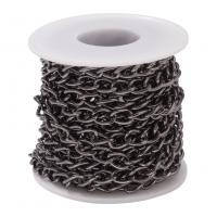 Aluminum Chains, DIY & curb chain, black, 10x6.50mm, 5m/PC, Sold By PC