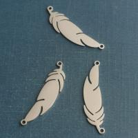 Titanium Steel Connector Feather polished fashion jewelry & Unisex Sold By PC