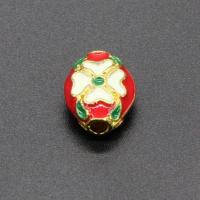 Tibetan Style Jewelry Beads, Oval, plated, DIY & enamel, more colors for choice, nickel, lead & cadmium free, 14x11mm, Approx 10PCs/Bag, Sold By Bag