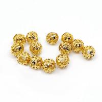 Messing hohle Perlen, rund, DIY & verschiedene Größen vorhanden, goldfarben, frei von Nickel, Blei & Kadmium, verkauft von PC