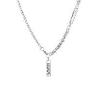 Титановые стали ожерелье, титан, Прямоугольная форма, различной длины для выбора & Мужская, оригинальный цвет, 9x30mm, продается PC