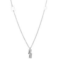 Titanium Steel Necklace with 1.97Inch extender chain & Unisex original color 10mm 15mm Sold By PC