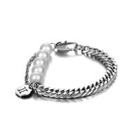 Bracelet d'acier titane, avec perle de plastique, longueur différente pour le choix & unisexe, couleur originale, Vendu par PC