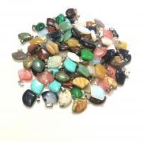 Gemstone Pendants Jewelry, Natural Stone, Fan, different materials for choice & Unisex, more colors for choice, 17x17x6mm, Sold By PC