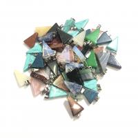 Gemstone Pendants Jewelry, Natural Stone, Triangle, different materials for choice & Unisex, more colors for choice, 21x15x6mm, Sold By PC