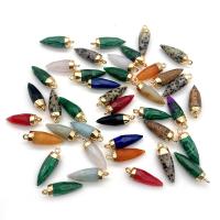 Gemstone Pendants Jewelry with Brass Conical gold color plated & faceted Sold By PC
