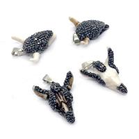 Acrylic Pendants, with Rhinestone Clay Pave & Brass, Horn, silver color plated, DIY & different styles for choice, more colors for choice, 25x28-26x30mm, Sold By PC