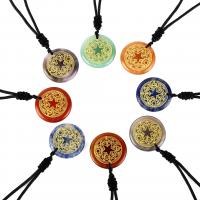 Gemstone Pendants Jewelry Round gilding DIY 30mm Sold By PC