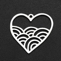 Stainless Steel Heart Pendants 201 Stainless Steel Vacuum Ion Plating fashion jewelry & DIY & Unisex  & double-hole Sold By Bag