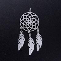 Stainless Steel Pendants, 201 Stainless Steel, Dream Catcher, Vacuum Ion Plating, fashion jewelry & polished & DIY & Unisex, more colors for choice, 50x20mm, 5PCs/Bag, Sold By Bag