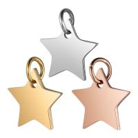 Stainless Steel Pendants, 201 Stainless Steel, Star, Vacuum Ion Plating, fashion jewelry & polished & DIY & Unisex, more colors for choice, 13x12mm, 5PCs/Bag, Sold By Bag