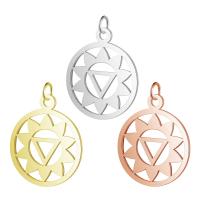 Stainless Steel Pendants, 201 Stainless Steel, Round, Vacuum Ion Plating, fashion jewelry & polished & DIY & Unisex, more colors for choice, 26x19mm, 5PCs/Bag, Sold By Bag