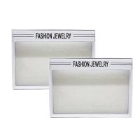 Earring Box Plastic with Sponge Rectangle dustproof & multihole white Sold By PC