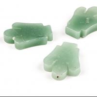 Natural Aventurine Pendants, Green Aventurine, irregular, polished, for wire wrapped pendant making & DIY & no hole, green, 43x31x8mm, Sold By PC