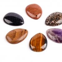 Bijoux Pendentifs en pierres gemmes, Pierre naturelle, Plat rond, poli, DIY & différents matériaux pour le choix, plus de couleurs à choisir, 40x30mm, Vendu par PC