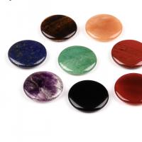 Gemstone Pendants Jewelry Natural Stone Flat Round polished DIY & no hole Sold By PC