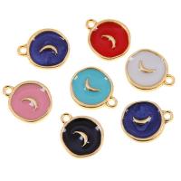 Tibetan Style Enamel Pendants, Flat Round, anoint, DIY, more colors for choice, 16x16x2mm, Sold By PC