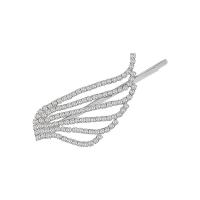 Hair Slide Zinc Alloy Wing Shape plated & for woman & with rhinestone & hollow 55mm Sold By PC