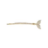 Hair Slide, Tibetan Style, Mermaid tail, plated, for woman & with rhinestone, more colors for choice, 65mm, Sold By PC