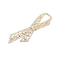 Alligator Hair Clip, Tibetan Style, with Plastic Pearl, plated, different styles for choice & for woman & with rhinestone & hollow, more colors for choice, 70x18mm, Sold By PC