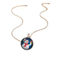 Christmas Necklaces Zinc Alloy with Resin zinc alloy lobster clasp Unisex & Christmas jewelry mixed colors Length 52 cm Sold By PC