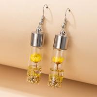 Tibetan Style Drop Earrings, with Glass, for woman, mixed colors, 20-70mm, Sold By Pair