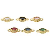 Cubic Zirconia Micro Pave Brass Connector gold color plated fashion jewelry & DIY & micro pave cubic zirconia Approx 1mm Sold By Lot