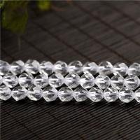 Natural Clear Quartz Beads, Round, Star Cut Faceted & different size for choice, white, Sold By PC