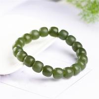 Hetian Jade Bracelet, Round, Unisex & different size for choice, green, Sold By PC