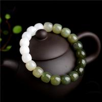 Hetian Jade Bracelet, Round, polished, Unisex & different size for choice, mixed colors, Sold By PC