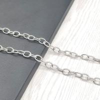 Stainless Steel Rolo Chain 304 Stainless Steel Vacuum Ion Plating cross chain & fashion jewelry & polished & DIY & Unisex original color Sold By Bag