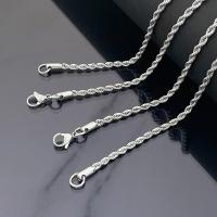 Stainless Steel Jewelry Necklace, 304 Stainless Steel, Vacuum Ion Plating, French Rope Chain & fashion jewelry & polished & different length for choice & DIY & Unisex, more colors for choice, 3mm, Sold By PC
