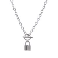 Rustfrit stål smykker halskæde, Lås, mode smykker & Unisex & oval kæde, oprindelige farve, Længde Ca. 15.9 inch, Solgt af PC