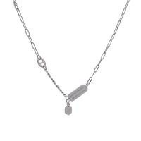 Stainless Steel Jewelry Necklace, 314 Stainless Steel, with 1.96inch extender chain, Hexagon, fashion jewelry & Unisex & with letter pattern, original color, Length:Approx 20.8 Inch, Sold By PC
