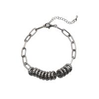 Stainless Steel Jewelry Bracelet Zinc Alloy with 314 Stainless Steel with 1.96inch extender chain Donut plated fashion jewelry & Unisex Length Approx 7.8 Inch Sold By PC
