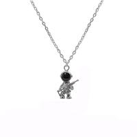Stainless Steel Jewelry Necklace, 314 Stainless Steel, with Tibetan Style pendant, Astronaut, plated, Unisex & oval chain & enamel, Length:Approx 23.6 Inch, Sold By PC