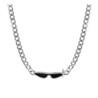 Stainless Steel Jewelry Necklace, 314 Stainless Steel, with 1.96inch extender chain, Glasses, fashion jewelry & Unisex & with rhinestone, Length:Approx 15.3 Inch, Sold By PC