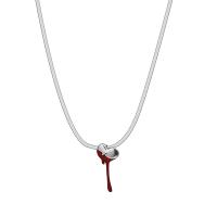 Stainless Steel Jewelry Necklace 314 Stainless Steel with zinc alloy pendant with 1.96inch extender chain Heart snake chain & for woman & enamel Length Approx 14.7 Inch Sold By PC