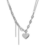 Edelstahl Schmuck Halskette, mit Verlängerungskettchen von 1.96inch, Herz, Modeschmuck & für Frau, Länge:ca. 18.8 ZollInch, verkauft von PC