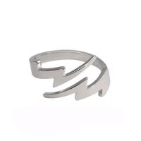 Rozsdamentes acél Finger Ring, Lightning Symbol, egynemű & különböző méretű a választás, Méret:6-10, Által értékesített PC