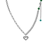 Edelstahl Schmuck Halskette, mit Kunststoff, mit Verlängerungskettchen von 2.75inch, Herz, für Frau & hohl, frei von Nickel, Blei & Kadmium, Länge:ca. 18.5 ZollInch, verkauft von PC