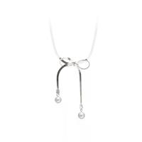 Plastik perle halskæde, med Plastic Pearl, med 1.96inch extender kæde, Bowknot, mode smykker & slange kæde & for kvinde, nikkel, bly & cadmium fri, Længde Ca. 15.3 inch, Solgt af PC
